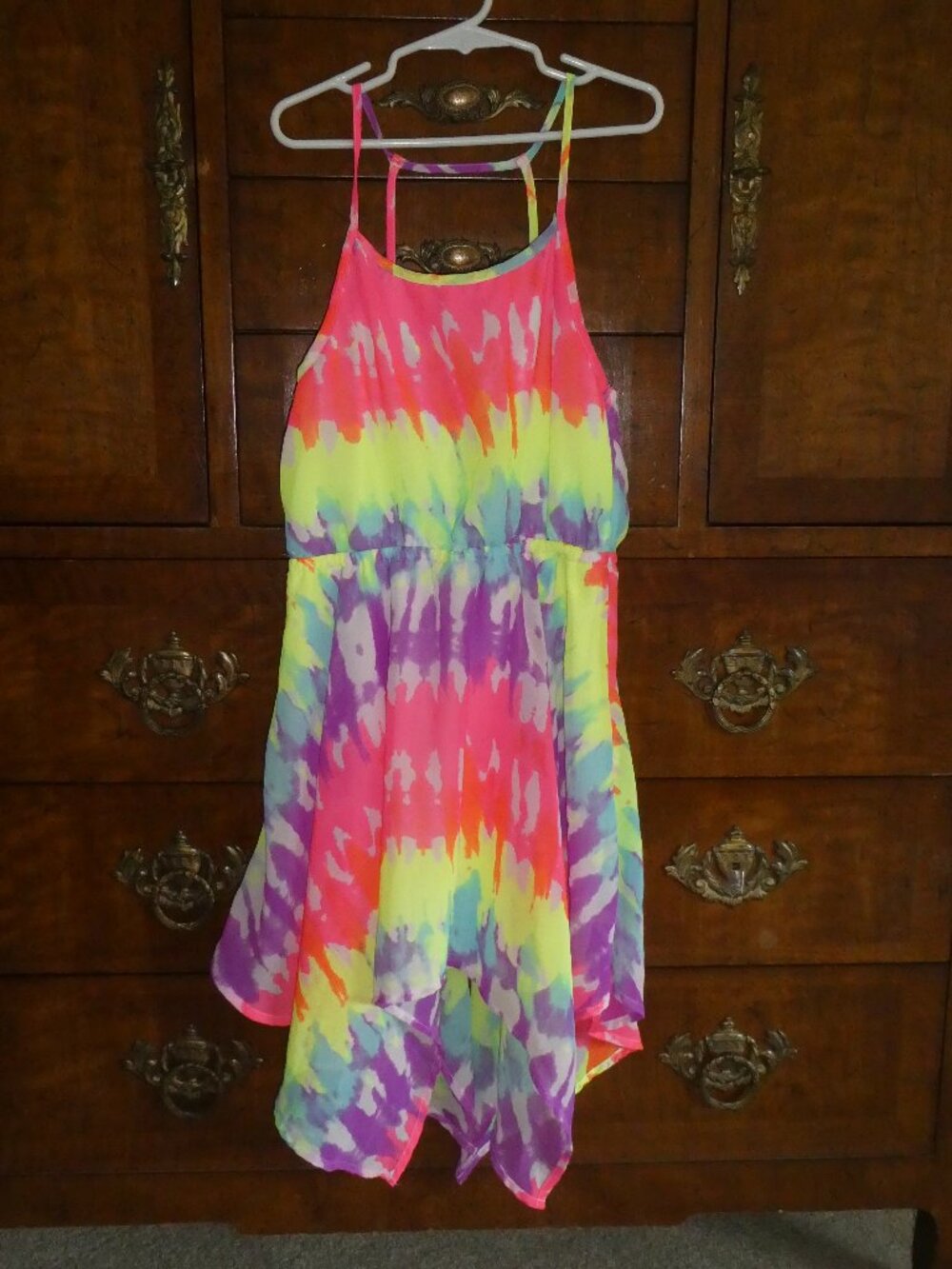 Place Multi- Color Handkerchief Dress Girls Size Medium 7/8